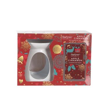 Starlytes Apple Cinnamon Wax Burner Gift Set 