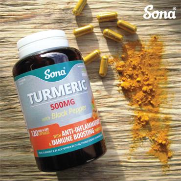 Sona Turmeric 500mg with Black Pepper 120 Capsules