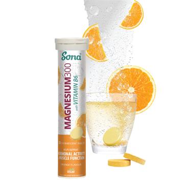 Sona Magnesium 300 with Vitamin B6 Orange 20 Tabs