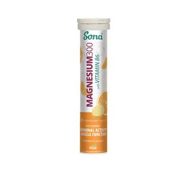 Sona Magnesium 300 with Vitamin B6 Orange 20 Tabs