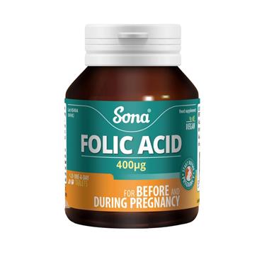 Sona Folic Acid 400µg 90 Tablets