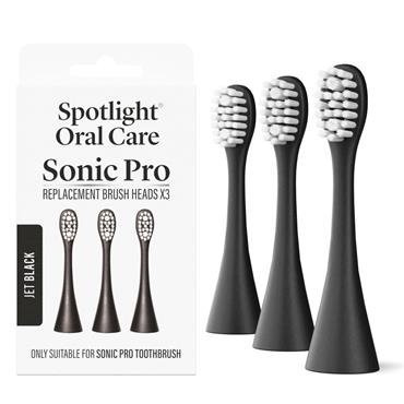 Spotlight Oral Care Sonic Pro Toothbrush Replacement Heads in Black