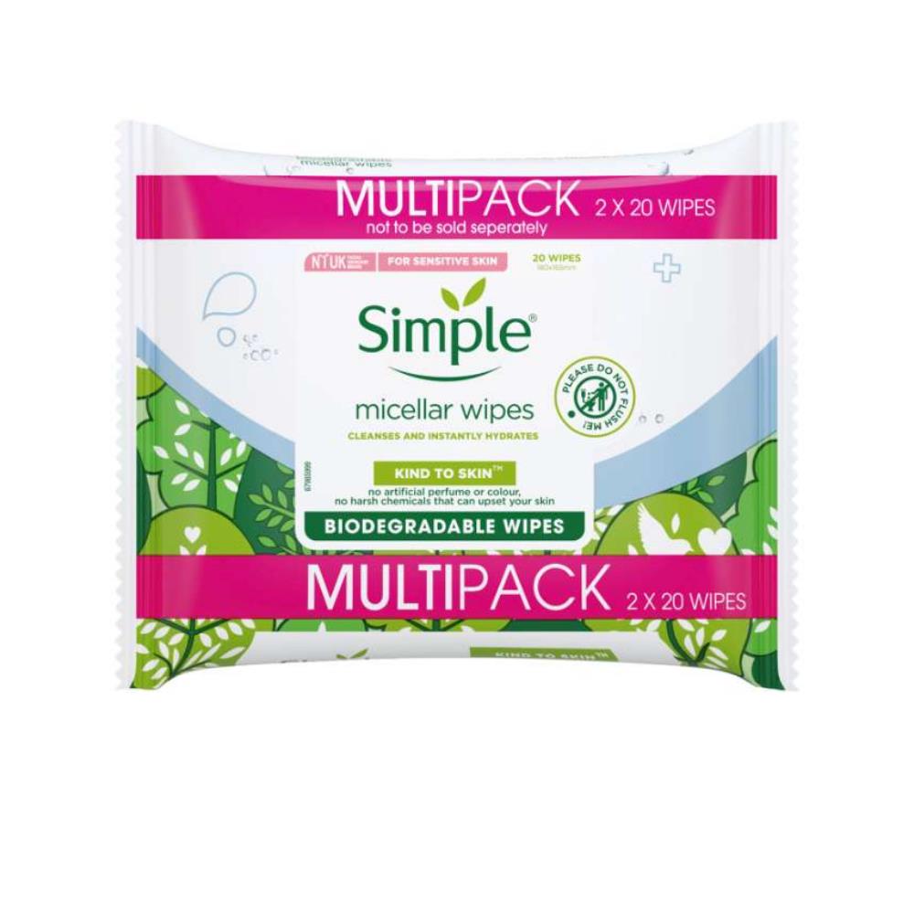 Simple Multipack Cleansing Wipes 2x20 Wipes Always There Pharmacy