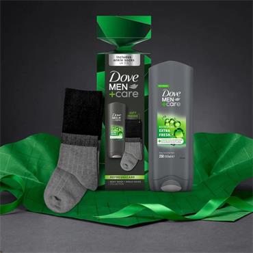 Dove Men+Care Refresh + Care Body Wash & Socks Gift Set