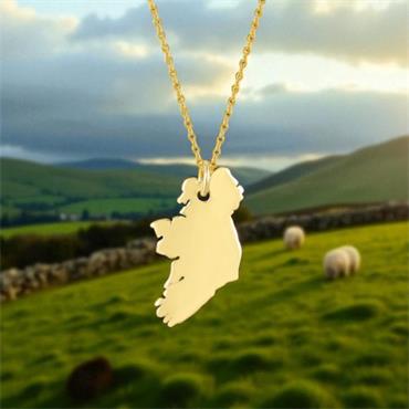 Kilkenny Silver Map of Ireland Necklace - Gold KS1036YG