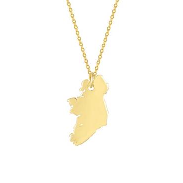 Kilkenny Silver Map of Ireland Necklace - Gold KS1036YG