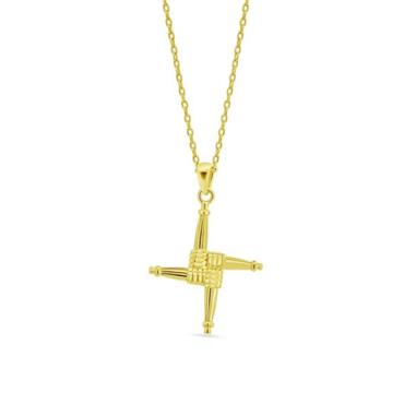 Kilkenny Silver Saint Brigid’s Cross Pendant - Yellow Gold KS591YG