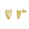 Kilkenny Silver Celtic Harp Stud Earrings - Gold KS794YG