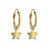 Kilkenny Silver Hoop Star Earrings - Gold E1945YG
