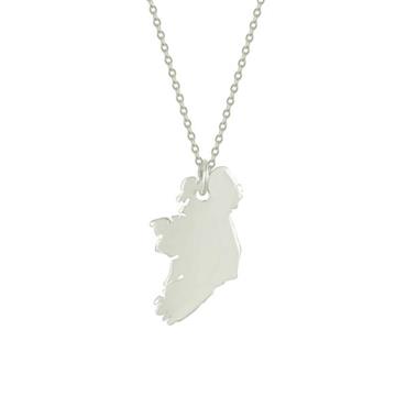 Kilkenny Silver Map of Ireland Necklace - Silver KS1036