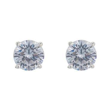 Kilkenny Silver Silver Round Cubic Zirconia Stud Earring - 6Mm E154SIL