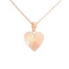 Kilkenny Silver Elegant Diamond Cut Heart Pendant Necklace- Rose Gold L3280RG
