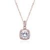 Kilkenny Silver Square Halo Necklace – Rose Gold L3157RG