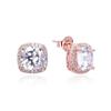 Kilkenny Silver Square Halo Stud Earrings – Rose Gold E1856RG