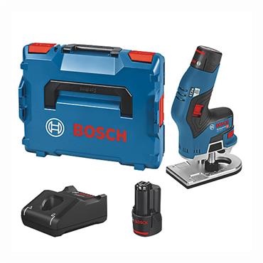 Bosch GKF - 12V-8 Professional Brushless Router - 2x3.0 Ah Batteries/Charger in L-BOXX - 06016B0070