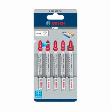 Bosch T102BF  - PRO Plastics PMMA Clean - Jigsaw Blade - 92mm - 5pcs - 2608636781