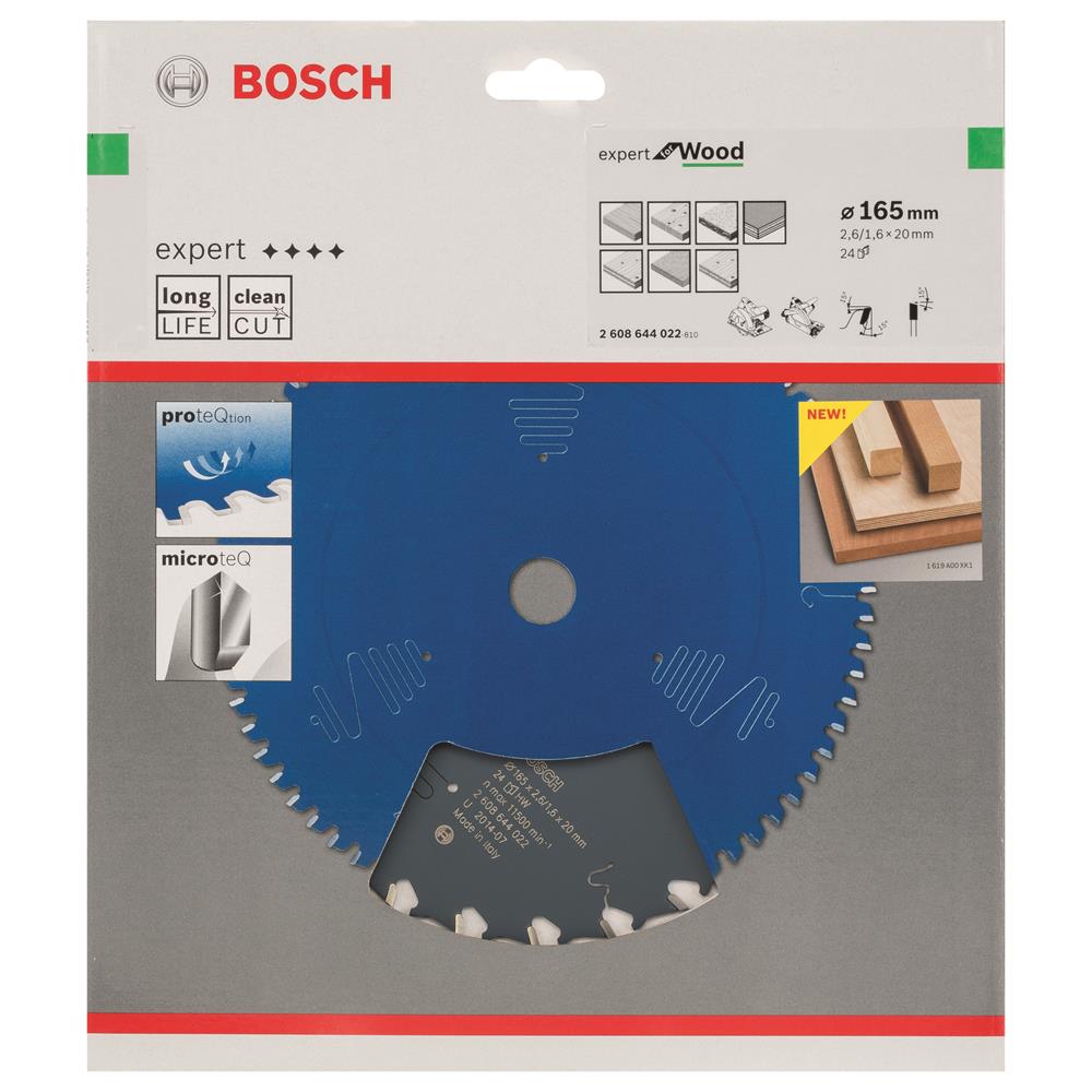 Bosch 165mm x 20mm 24T Circular Saw Blade Powertool.ie Ireland