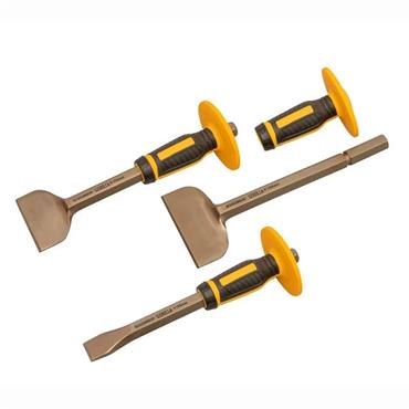 Roughneck Gorilla Bolster and Chisel Set with Non-Slip Guards - 3pcs - 31935