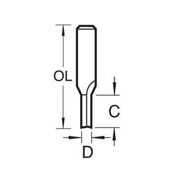 Trend Two Flute Cutter 2.5mm - 3/04X1/4TC