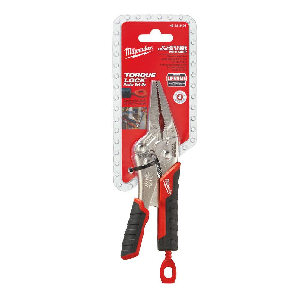 Milwaukee 6" (150mm) Long Nose Torque Vicegrip with Moulded Grips