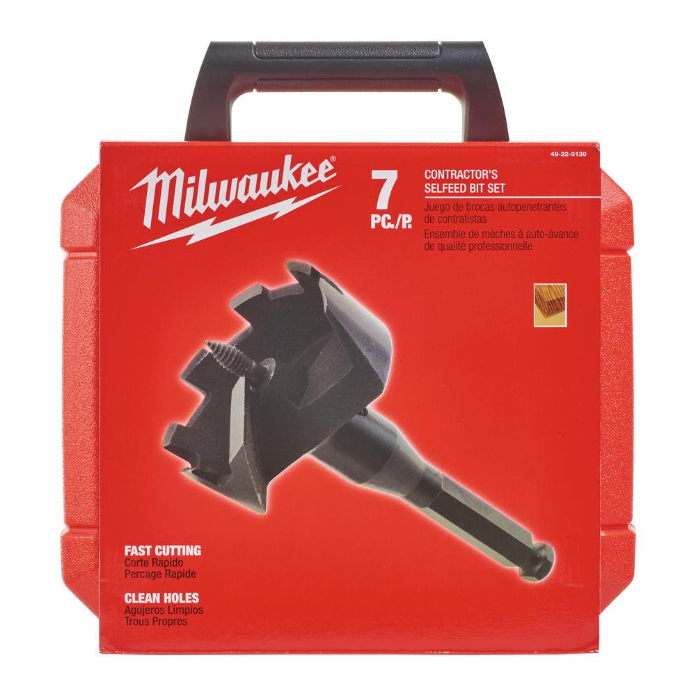 Milwaukee (7 Piece) Selfeed Drill Bit Set Powertool.ie Ireland
