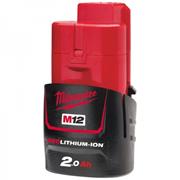 Milwaukee 12v 2.0Ah Red Lithium-Ion Battery - M12 B2 - 4932430064