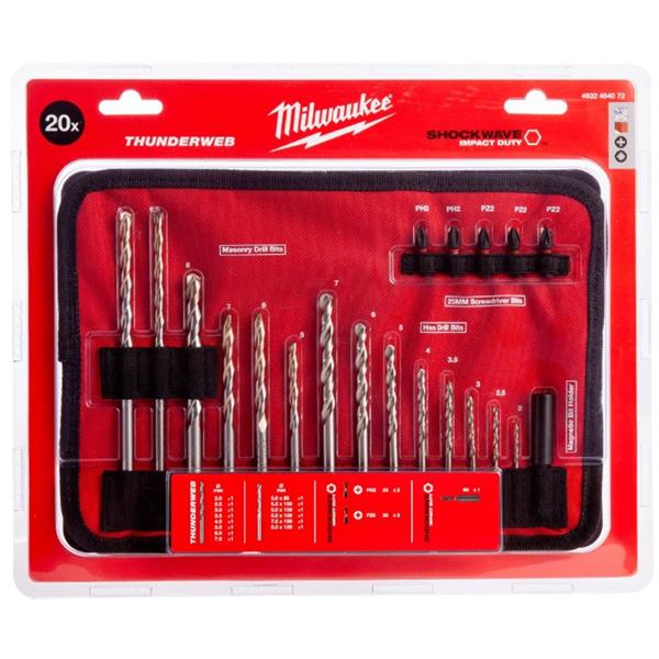 Milwaukee 4932464072 (20) Piece Drill & Driver Bit Set. Powertool.ie