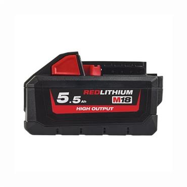 Milwaukee 18v 5.5Ah Red Lithium-Ion (High Demand) Battery - M18HB5.5 - 4932464712