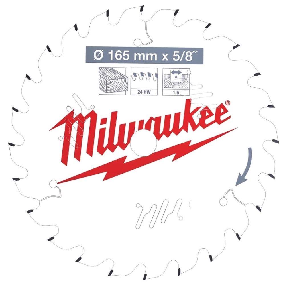 Milwaukee 165mm x 15.87mm (5/8") x 24 Tooth Wood Cutting Circular Saw