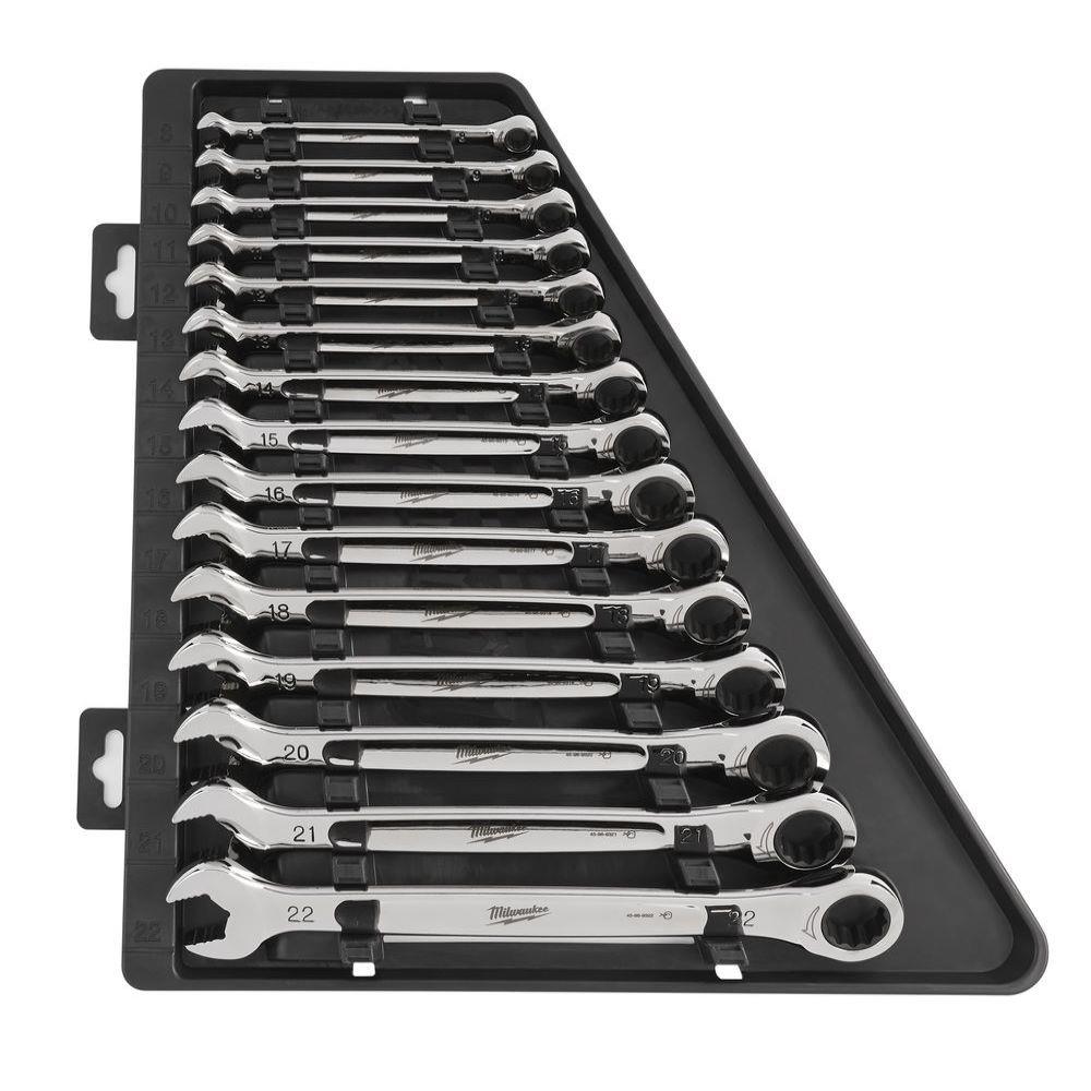Milwaukee Ratcheting & Openend Spanner Combination Set 15pc