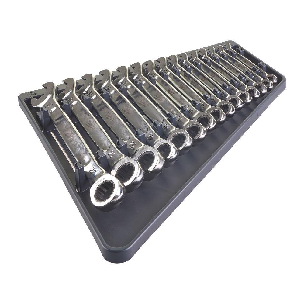 Milwaukee Ratcheting & Openend Spanner Combination Set 15pc