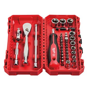 Milwaukee 1/4 Ratchet, Driver & Socket Set Metric - 38pc - 4932498381