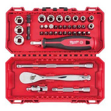 Milwaukee 1/4 Ratchet, Driver & Socket Set Metric - 38pc - 4932498381