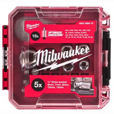 Milwaukee 25pv ¼? Drive Compact Ratchet Set in PACKOUT™ Compatible Box - 4932499470