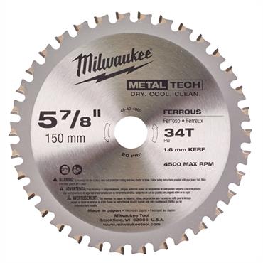 Milwaukee Circular Saw Blades For Metal - F 150 x 20mm x 34T - 1pc - 4932501140