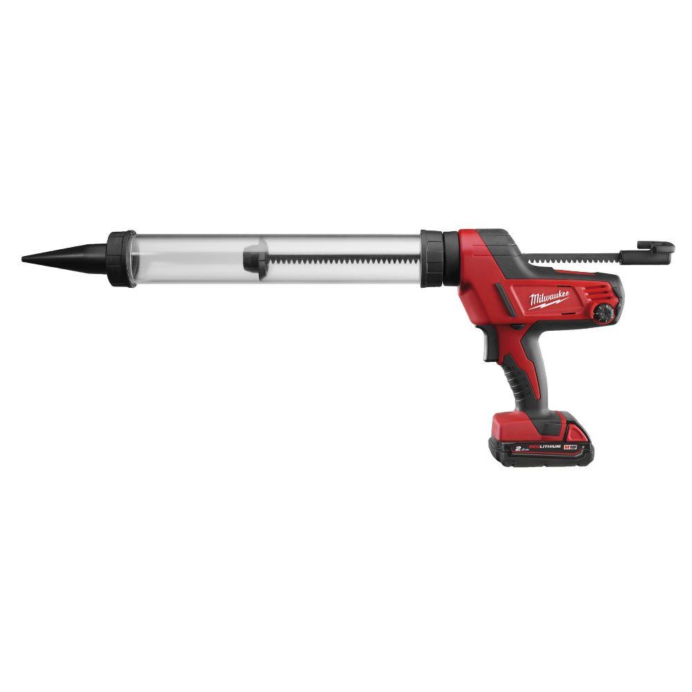 Milwaukee 18v 600ml 1x2.0ah Aluminium Caulking Gun C18PCG600A201B