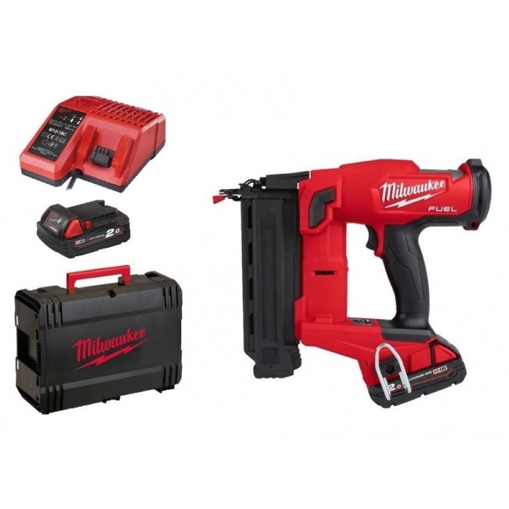 Milwaukee 18v FUEL 18 Gauge Finish Nailer 2x2Ah Batteries M18FN18GS