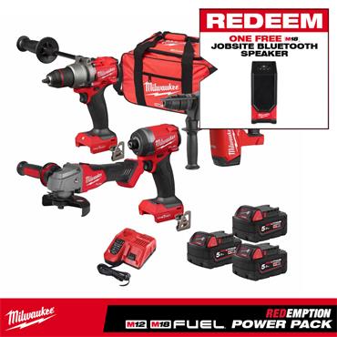 Milwaukee M18ONEPP4A3-503B - 18v FUEL ONE-KEY - Tool Kit with 3x5.0Ah BattS - 4pcs - 4933499430