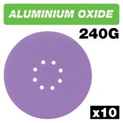 Trend AB_225_240A Aluminium Oxide Random Orbital Sanding Disc 240 Grit 225mm 10pc