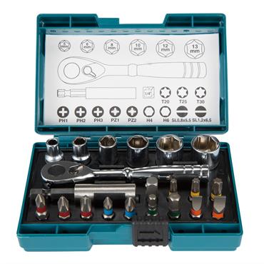 Makita B-54081 - Screw Bit and Ratchet Set - 21pcs