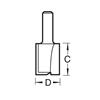 TREND C019AX1/4TC - Two Flute Straight Cutter - 12mm Dia x 19mm Cut