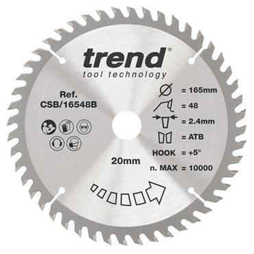 Trend Craft Pro Sawblades Triple Pack - 165mm diameter - Circular Saws ATB  - CSB/16548B
