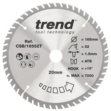 Trend Craft Saw Blade - 165mmD x 52T x 20B - CSB/16552T