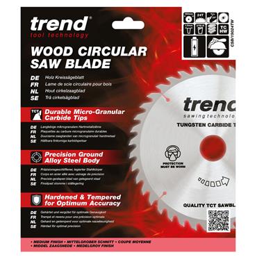 Trend Craft Saw Blade - 190mm x 24 Teeth x 5/8 Thin - Wormdrive - CSB/19024TW