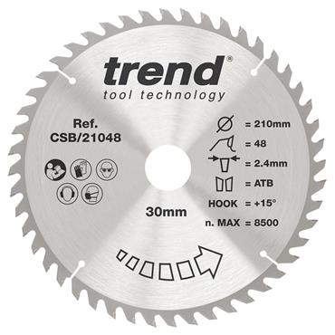 Trend Craft Combination Saw Blade - 210mmD x 48T x 30B x 2.4Kerf - CSB/21048