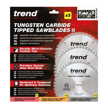 Trend CSB/250/3PK - Trend Wood Circular Saw Blade - 250mm x 30mm x 48/60/84T - 3 Pack
