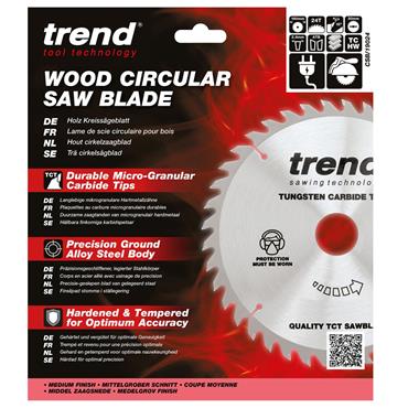 Trend Craft Saw Blade Crosscut - 190mm x 24Teeth x 30mm Thin - CSB/CC19024
