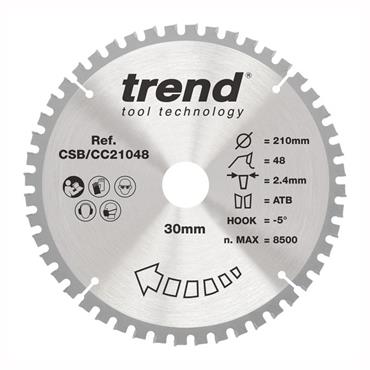Trend Wood Mitre Saw Blade 210mm x 30mm x 48T - CSB/CC21048