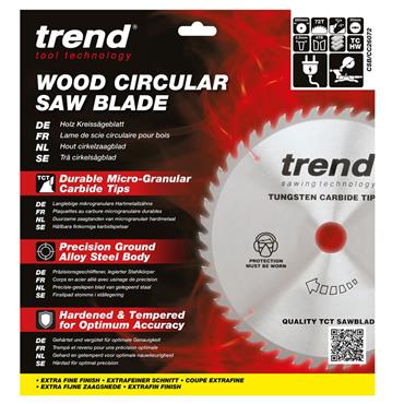 Trend Craft Saw Blade Crosscut - 260mm x 72 Teeth x 30mm Thin - CSB/CC26072