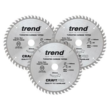 Trend Craft Mixed Saw Blades - 165mm D - Triple Pack - CSB/PT165/3PK